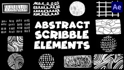 Brush Abstract Scribble Elements | After Effects Elements template preview