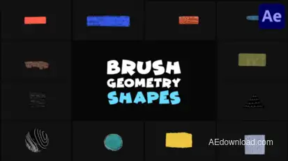 Brush Geomerty Shapes | After Effects Elements template preview