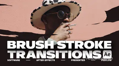 Brush Stroke Transitions V.1 For After Effects Elements template preview
