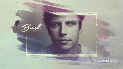 Brush Strokes Frame Slideshow Video Displays template preview