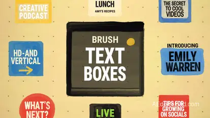 Brush Text Boxes Titles template preview