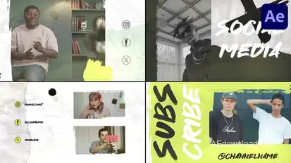 Brush Youtube Slides for After Effects Openers template preview