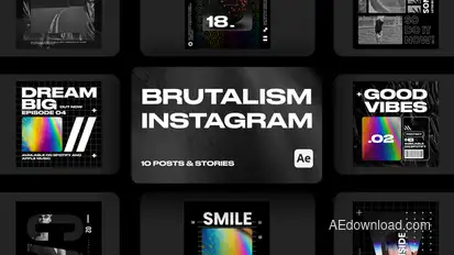 Brutalism Style Instagram Posts & Stories for After Effects Elements template preview