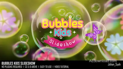Bubbles Kids_Slideshow Video Displays template preview