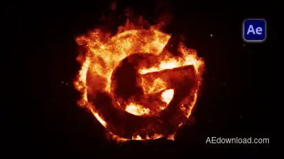 Burning Fire Logo Reveal Logo Stings template preview