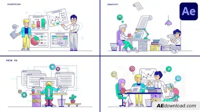 Business And Analytics Explainers for After Effects Titles template preview