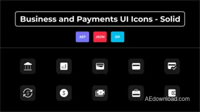 Business and Payments UI Icons - Solid Elements template preview
