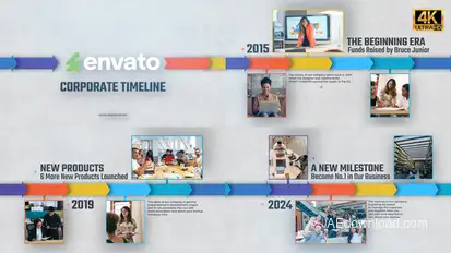 Business Company Timeline Video Displays template preview
