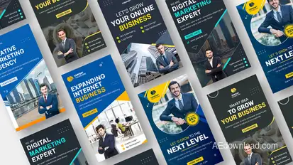 Business Corporate Promo Stories Pack Video Displays template preview