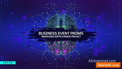Business Event Promo/ Brain Power Intro/ Corporate IT Technology/ Sci fi/ Conference/ Modern HUD/ TV Openers template preview