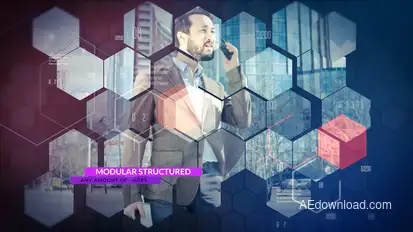 Business Showcase 04_Hex 2 Video Displays template preview