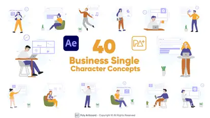 Business Single Character Concepts For After Effects Elements template preview