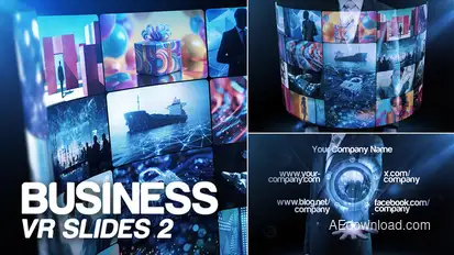 Business VR Slides 2 Video Displays template preview