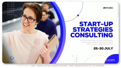 Business Woman Coworking Video Displays template preview