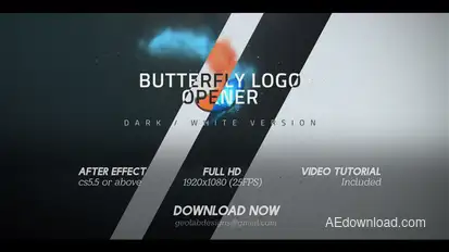 Butterfly Logo Opener  l  Elegant Logo Opener  l   Flipping Wings Logo Opener Openers template preview