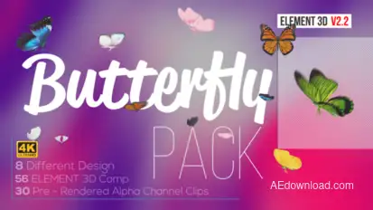 Butterfly Pack - Element 3D Elements template preview