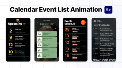 Calendar Event List Titles template preview
