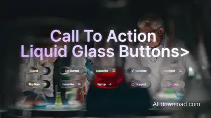 Call To Action Liquid Glass Buttons Logo Stings template preview