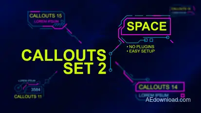 Callouts set 2 space Infographics template preview