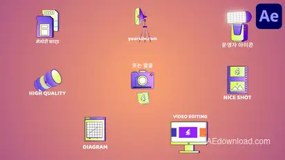 Camera Filming Icons And Titles for After Effects Titles template preview