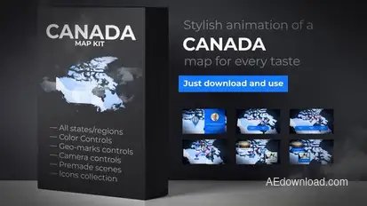 Canada Map - Canadian Map Kit Video Displays template preview