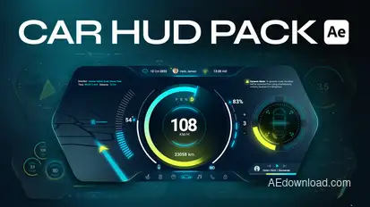 Car HUD Cluster For After Effects Elements template preview