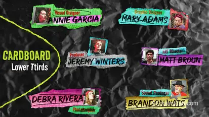 Cardboard Lower Thirds Elements template preview