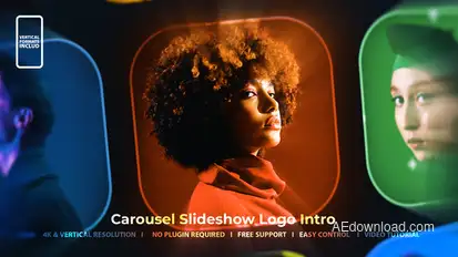 Carousel Slideshow Logo Video Displays template preview