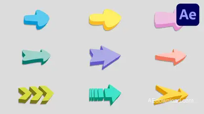 Cartoon 3D Arrow | After Effects Elements template preview