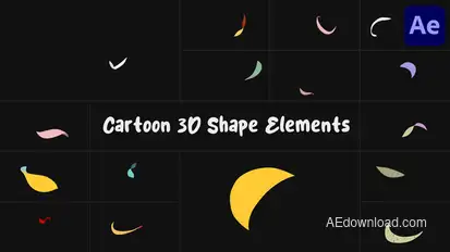 Cartoon 3D Shape Elements for After Effects Elements template preview