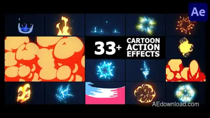 Cartoon Action Effects | After Effects Elements template preview