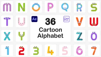 Cartoon Alphabet For After Effects Elements template preview