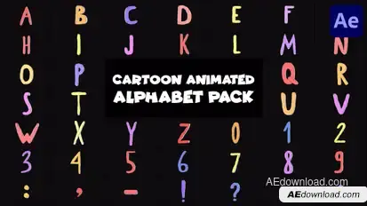 Cartoon Animated Alphabet for After Effects Elements template preview