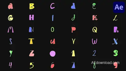 Cartoon Animated Alphabet for After Effects Elements template preview