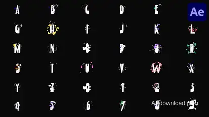 Cartoon Animated Alphabet for After Effects Elements template preview