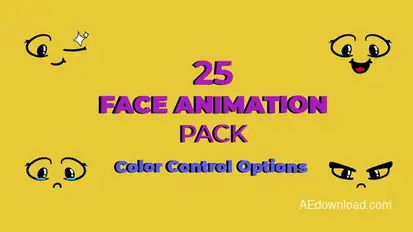 Cartoon Animated Face Pack 02 Elements template preview