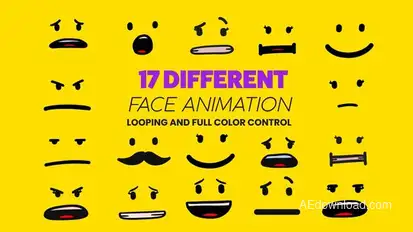 Cartoon Animated Face Pack 03 Openers template preview