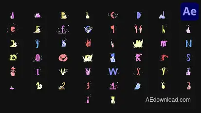 Cartoon Animated Typeface for After Effects Elements template preview