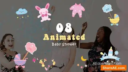 Videohive Cartoon Animation of Baby Shower Design Elements Elements template preview