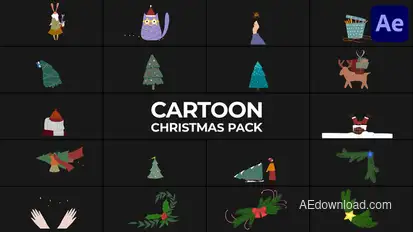 Cartoon Christmas Animations for After Effects Elements template preview