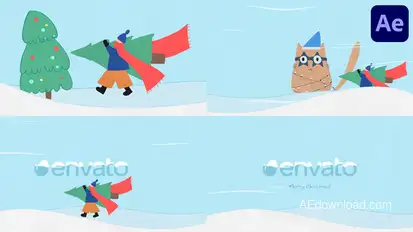 Cartoon Christmas Logo | After Effects Logo Stings template preview