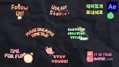 Cartoon Creative Titles for After Effects Titles template preview