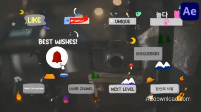 Cartoon Cute Subscribers for After Effects Titles template preview