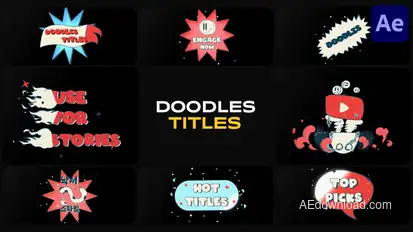 Cartoon Doodles Titles for After Effects Titles template preview