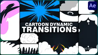 Cartoon Dynamic Transitions for After Effects Elements template preview