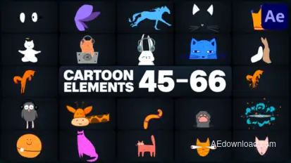 Cartoon Elements for After Effects Elements template preview