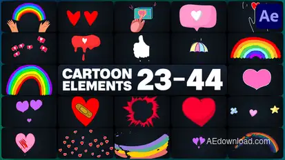 Cartoon Elements for After Effects Elements template preview