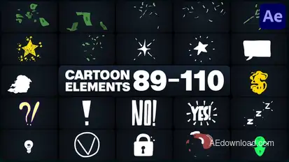 Cartoon Elements for After Effects Elements template preview