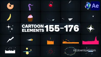 Cartoon Elements for After Effects Elements template preview