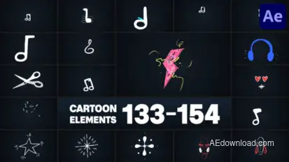 Cartoon Elements for After Effects Elements template preview